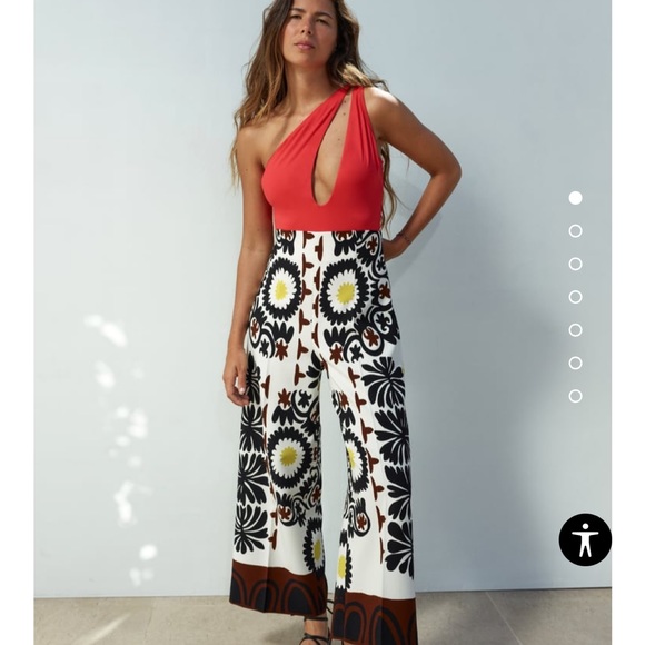 Zara Pants - ZARA PRINTED PALAZZO PANTS